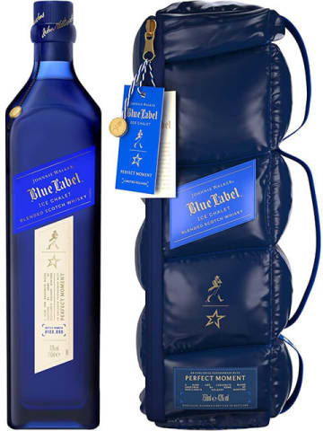 「ジョニーウォーカー ブルーラベル アイスシャレー 750ml×1本」がAmazonでも販売　「パーフェクト・モーメント」とコラボしたリバーシブル・クロスボディバッグを模した外装付き