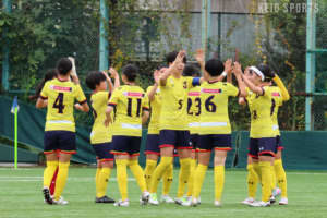 p【ソッカー（女子）】大量９得点で快勝！２位を勝ち点２差で上回る首位で２部優勝＆自動昇格を懸けた最終戦へ！／関東２部リーグ後期第８節　VS武蔵丘短期大学/p