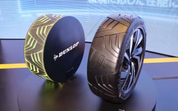 住友ゴム、「次世代スイッチ」でタイヤ特性や形状を事前に最適化する「次世代モビリティタイヤ」公開