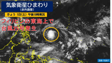フィリピンの東海上で、台風25号(カルマエギ)発生