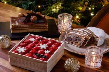 ホテル ザ ミツイ キョウト25年クリスマスケーキ、“木箱入り”苺ショート＆黒豆の和風オペラなど