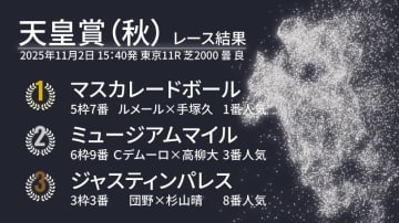 【天皇賞（秋）結果速報】マスカレードボールが好位から抜け出しGⅠ初制覇！　2着ミュージアムマイルで3歳馬ワンツー