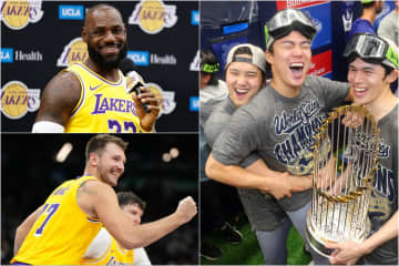 バスケ界もWS運命の“ゲーム７”に熱狂！レブロンやドンチッチが“LA仲間”ドジャースの連覇を祝福＜DUNKSHOOT＞