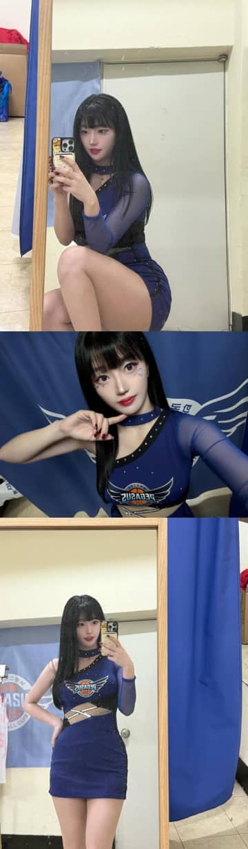 韓国の元OLチア、“美太もも”大胆見せのミニスカ衣装にファン釘付け！「観戦に行く理由ができた」の声【PHOTO】