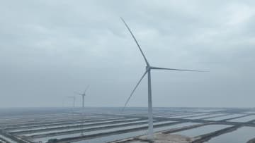 26メガワット級洋上風力発電機が稼動　中国・東営市