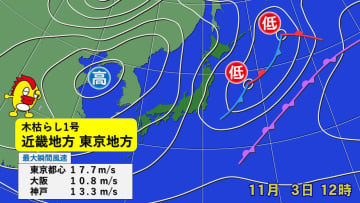 季節の便り続々　近畿と東京では木枯らし1号