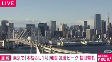 東京で「木枯らし1号」発表 紅葉ピーク 初冠雪も