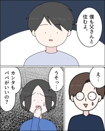 「僕も父さんと住む」妊娠した不倫相手との新たな生活に入り込む子ども達に激しく動揺する父。父の浮気［７］｜ママ広場マンガ