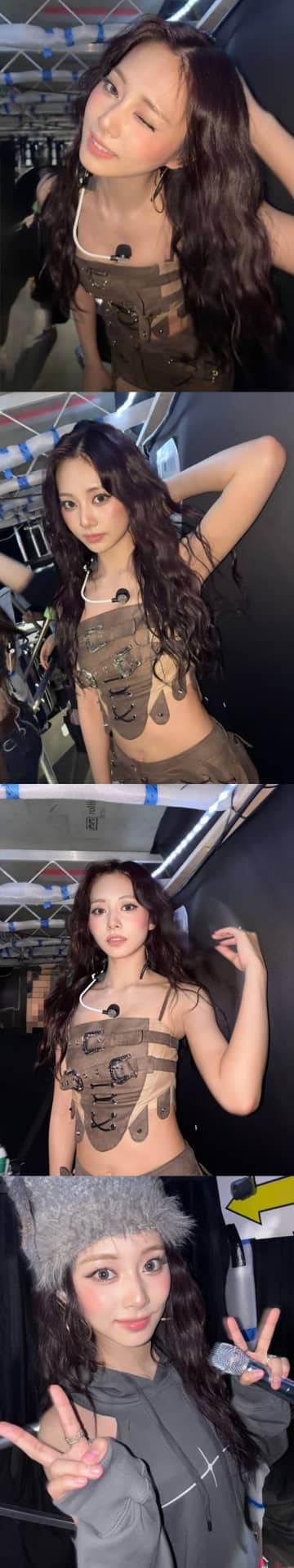 大胆ランジェリー風衣装で話題集めたTWICE・ツウィ、至近距離の“悩殺ウィンク”でファン虜に【PHOTO】