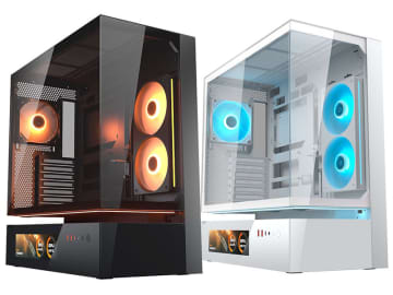 上部エリアが浮いているように見えるピラーレスPCケース「CFV235」がCOUGARから、液晶搭載モデルも