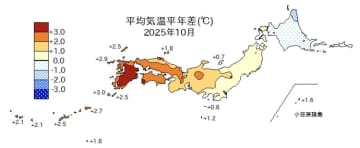 10月の天候まとめ　西日本～沖縄で高温　東・北日本は月の半ばから気温低下が目立つ