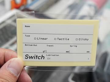 キースイッチの保管に役立つシールステッカーが250円