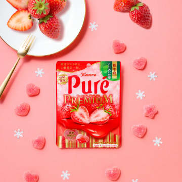 毎年好評の苺フレーバーが今年は栃木の新種「とちあいか」を使用！カンロ『ピュレグミプレミアム栃木産とちあいか苺』発売!! 超シークレット型は苺色に染まった“雪うさぎ型”