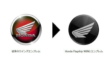 ホンダ、二輪車プロダクトマークとエンブレムを変更 フラグシップモデルに「Honda Flagship WING」新設定