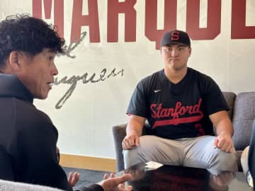 佐々木麟太郎、鷹ドラ1指名に感謝「大変名誉なこと」　城島CBOが米大学で指名挨拶