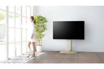 朝日木材加工、昇降機構付きの壁寄せテレビスタンド「WS-PG750」。全3カラーをラインナップ