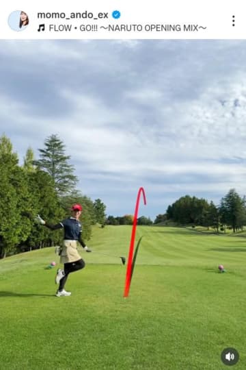 テレ朝アナウンサーの安藤萌々が6月ぶりのラウンドで“熱盛”ショット！ 力強いスイングで、スコアは「44-42」