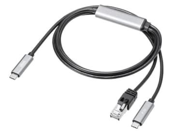 有線LAN接続と100W充電をまとめてできるUSB Type-C変換ケーブル