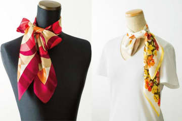 スカーフの巻き方で顔まわり華やかに！「リボン結び」と「シングルリボン」の簡単テクニック