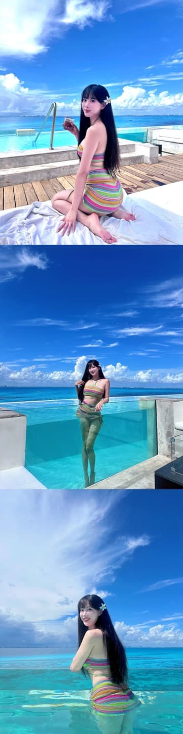 韓国プロ野球チアがメキシコのビーチで開放的に！季節外れのスイムウェアSHOTでファンを魅了【PHOTO】