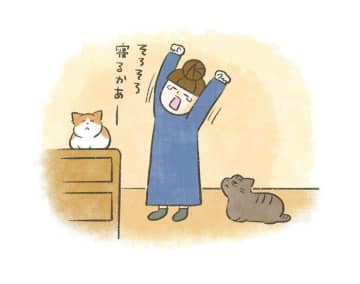 なぜ寝ようとすると猫が騒ぎ出す？飼い主の“あるある”夜の騒動【連載】交通事故にあった猫を拾いました#231