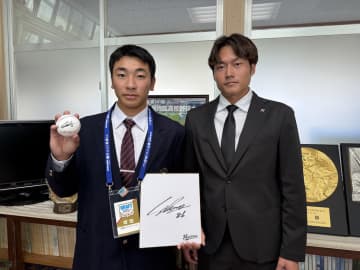 ロッテ、ドラ6・岡村に指名挨拶「ミート力を強化して頑張りたい」