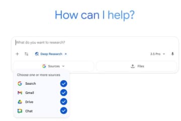グーグル「Deep Research」、Gmailやドライブの情報に対応