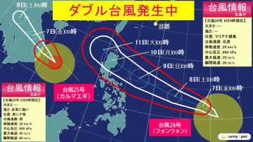 【ダブル台風発生中】台風26号「非常に強い勢力」予想も　来週は日本列島に影響か　動向に注意