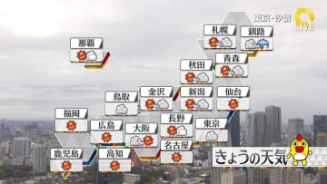 【天気】関東南部、ゆっくりと晴れ間が広がりそう　北海道は夜は広い範囲で雨の見通し