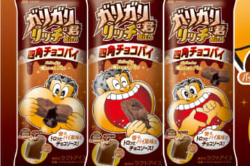 「ガリガリ君リッチ四角チョコパイ」“まるで焼き菓子！？”香ばしいチョコパイ風味アイス