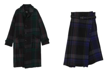 Y’sから“縮絨ウール”の秋冬ウェア、チェック柄コートや巻きスカート