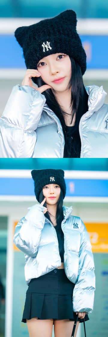 aespa・カリナ、“猫耳”姿にファンメロメロ！キュートな冬ルックで日本へ出国【PHOTO】