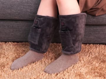 サンコー、ヒーター付きレッグウォーマー　巻いたまま歩ける