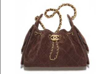 シャネルのキルティングバッグ「シャネル 25」メタリックレザー＆マットなスエードで