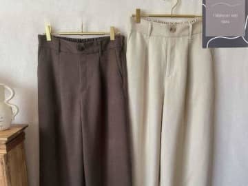 「白・茶どっちも買った！」【しまむら】穿くだけでオシャレ♡「高見えパンツ」