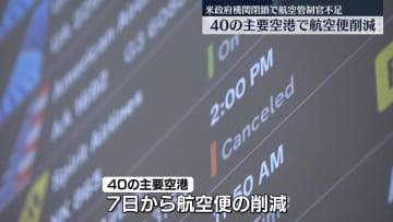 米政府機関閉鎖で航空管制官不足　40の主要空港で航空便削減