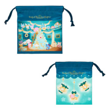 クリスマスのメインアートをプリント サンリオ＆JO1キャラ集合のピューロクリスマス巾着