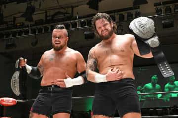 【ノア】ＷＷＥ・ＮＸＴのハンク＆タンクがＧＨＣタッグ王座奪取！「相手が誰であろうと盛り上げる」