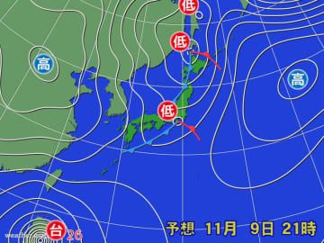 全国的に冷たい雨　あすは雪の所も