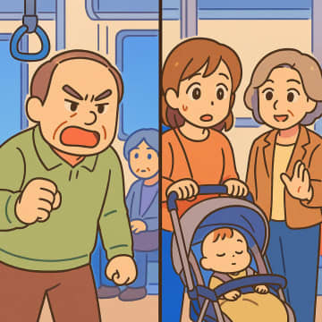 「ベビーカーで電車乗るなよ」と吐き捨てた男。困惑する私を救った、他の乗客が放ったある一言【短編小説】