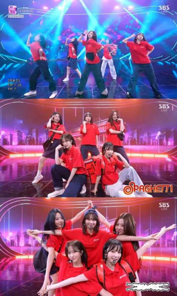 LE SSERAFIM、“配達員衣装”でステージに登場！ファン投票1位のスタイリングで『SPAGHETTI』活動終了