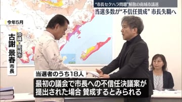 セクハラ問題の南城市長、失職の見通し　解散の市議選で当選多数が“不信任賛成”