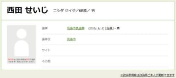 9日告示の筑後市長選挙｜現職の西田正治氏が無投票で当選　福岡県