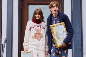 ジェラート ピケ25年クリスマス、“ちょこんと座るベア”のふわふわルームウェア＆ノルディック柄ニット