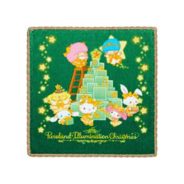 キティたちのプレゼントボックスツリーをデザイン「ピューロランド・イルミネーション・クリスマス」メインアートがタオルに