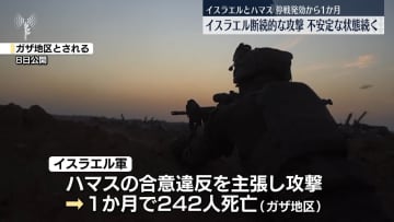 停戦発効から1か月　イスラエルは断続的に攻撃…不安定な状態続く