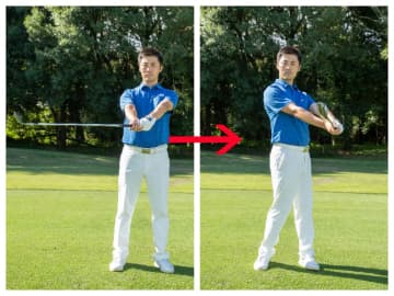 アプローチの方向性をアップさせるには？体の右側で打つ！