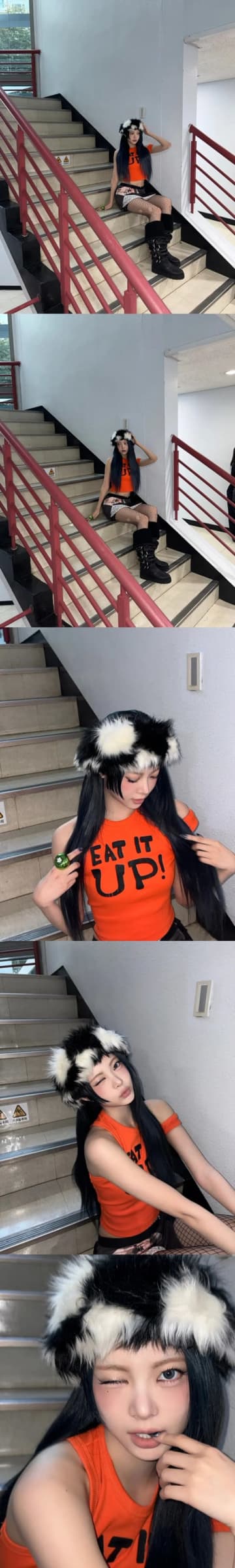 急成長が止まらない…LE SSERAFIM・ウンチェ、網タイツ姿で大人な魅力「ヤバい」【PHOTO】