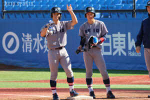 【野球】入江が４回１失点の好投　終盤に１点を返すもあと一歩及ばず／秋季フレッシュ法大戦　＠明治神宮野球場