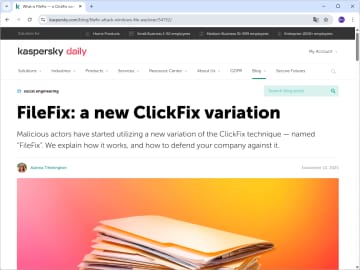 PCを乗っとる「ClickFix」攻撃に早くも亜種、「FileFix」にも注意 ～Kasperskyが解説／［Windows］＋［R］キーを押さなきゃ大丈夫……なんて安心してると騙される【やじうまの杜】
